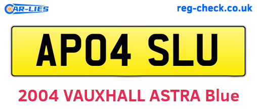 AP04SLU are the vehicle registration plates.
