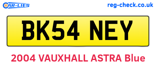 BK54NEY are the vehicle registration plates.