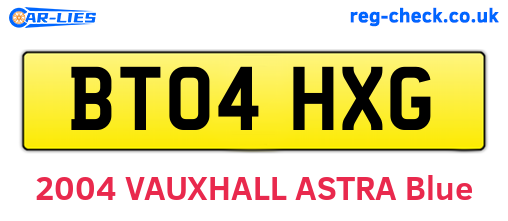 BT04HXG are the vehicle registration plates.