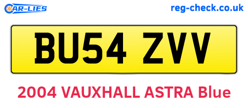 BU54ZVV are the vehicle registration plates.
