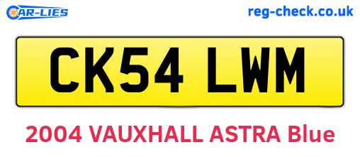 CK54LWM are the vehicle registration plates.
