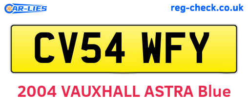 CV54WFY are the vehicle registration plates.