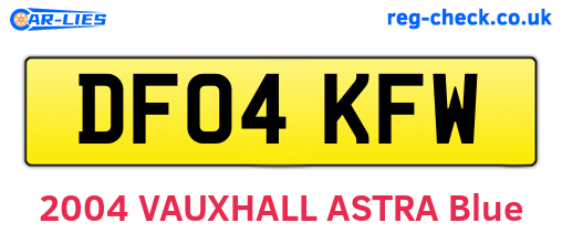 DF04KFW are the vehicle registration plates.