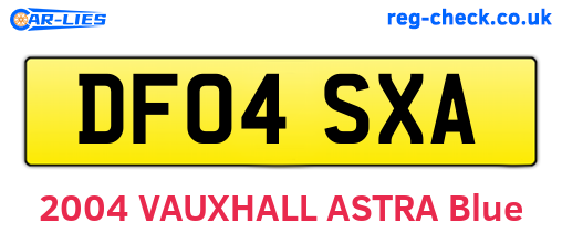 DF04SXA are the vehicle registration plates.