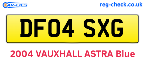 DF04SXG are the vehicle registration plates.