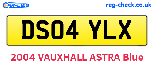 DS04YLX are the vehicle registration plates.