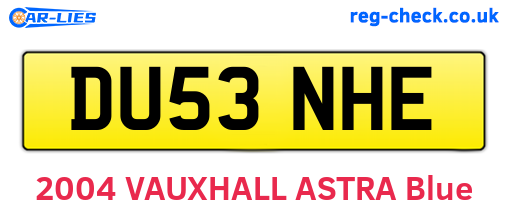 DU53NHE are the vehicle registration plates.