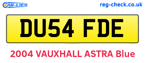 DU54FDE are the vehicle registration plates.