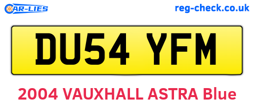 DU54YFM are the vehicle registration plates.