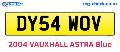 DY54WOV are the vehicle registration plates.