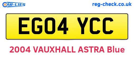 EG04YCC are the vehicle registration plates.