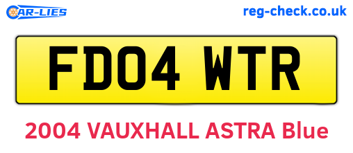 FD04WTR are the vehicle registration plates.