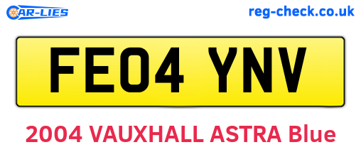 FE04YNV are the vehicle registration plates.