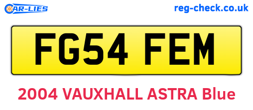 FG54FEM are the vehicle registration plates.