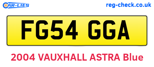 FG54GGA are the vehicle registration plates.