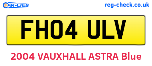 FH04ULV are the vehicle registration plates.