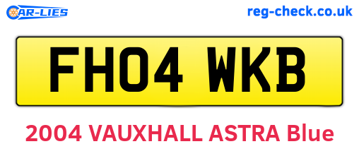 FH04WKB are the vehicle registration plates.