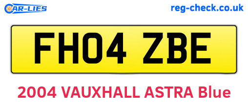 FH04ZBE are the vehicle registration plates.