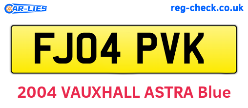 FJ04PVK are the vehicle registration plates.