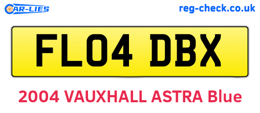 FL04DBX are the vehicle registration plates.