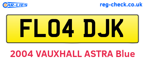 FL04DJK are the vehicle registration plates.
