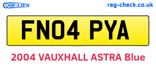 FN04PYA are the vehicle registration plates.