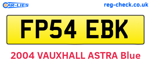 FP54EBK are the vehicle registration plates.