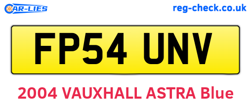 FP54UNV are the vehicle registration plates.