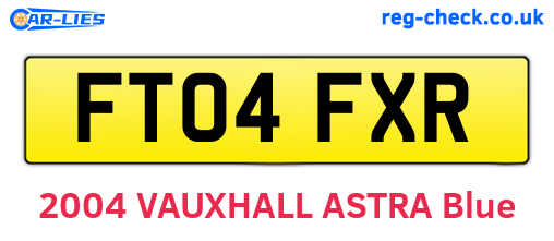 FT04FXR are the vehicle registration plates.