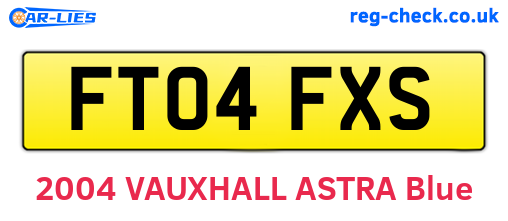 FT04FXS are the vehicle registration plates.
