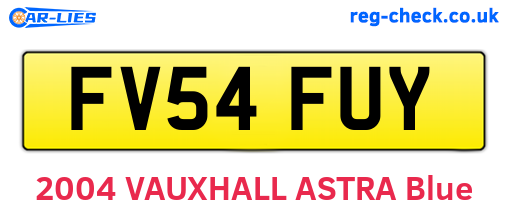 FV54FUY are the vehicle registration plates.