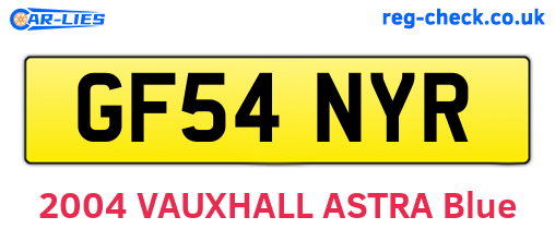 GF54NYR are the vehicle registration plates.