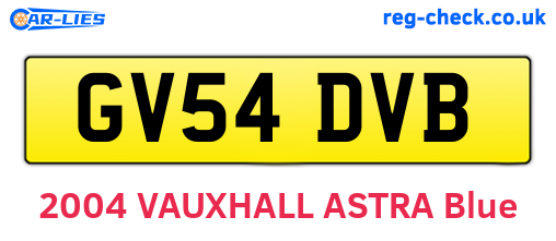 GV54DVB are the vehicle registration plates.