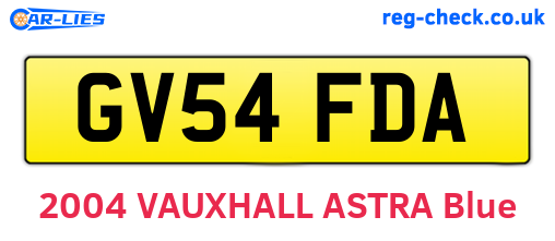 GV54FDA are the vehicle registration plates.