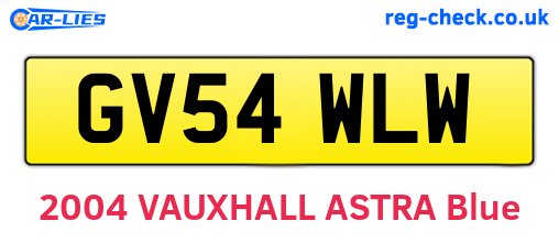 GV54WLW are the vehicle registration plates.