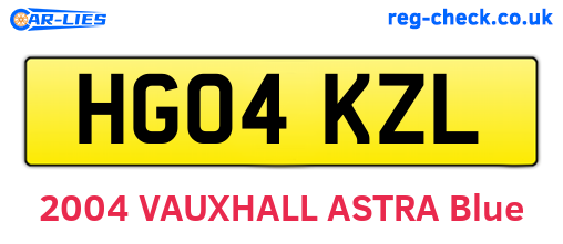 HG04KZL are the vehicle registration plates.