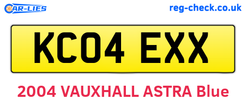 KC04EXX are the vehicle registration plates.