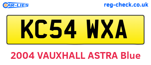 KC54WXA are the vehicle registration plates.