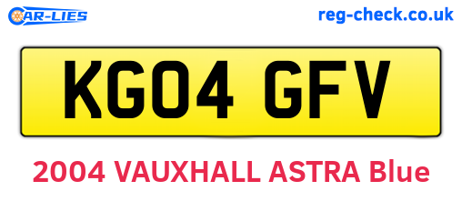 KG04GFV are the vehicle registration plates.