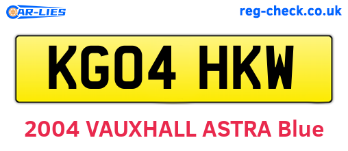 KG04HKW are the vehicle registration plates.