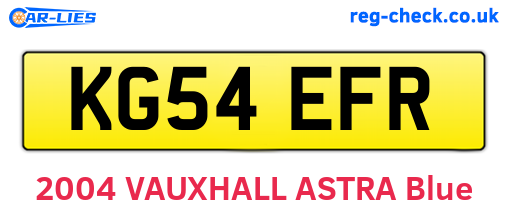 KG54EFR are the vehicle registration plates.