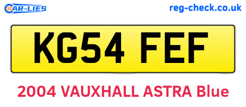 KG54FEF are the vehicle registration plates.