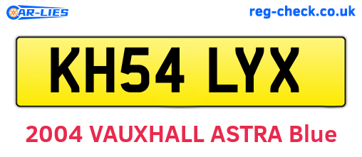 KH54LYX are the vehicle registration plates.