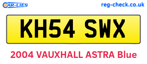 KH54SWX are the vehicle registration plates.