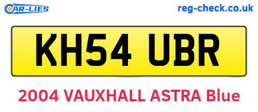 KH54UBR are the vehicle registration plates.