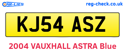KJ54ASZ are the vehicle registration plates.