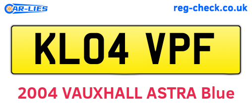 KL04VPF are the vehicle registration plates.