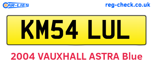 KM54LUL are the vehicle registration plates.
