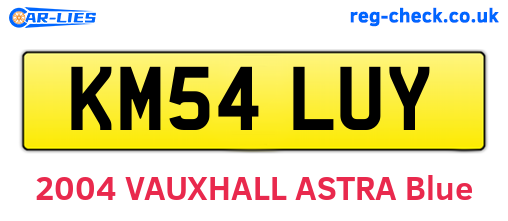 KM54LUY are the vehicle registration plates.