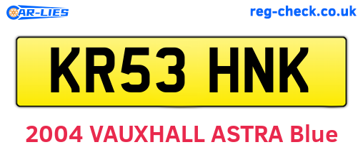 KR53HNK are the vehicle registration plates.